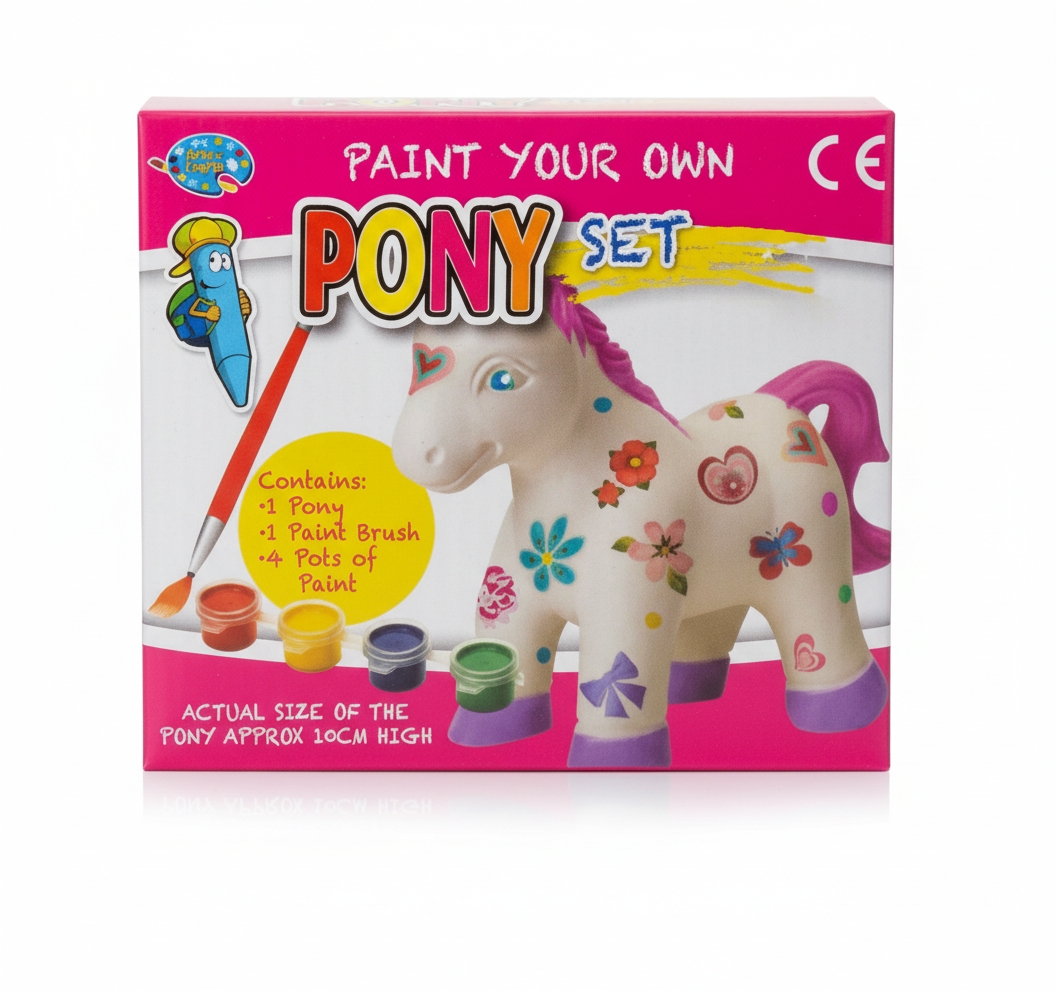 A Pony to paint with brush and paint