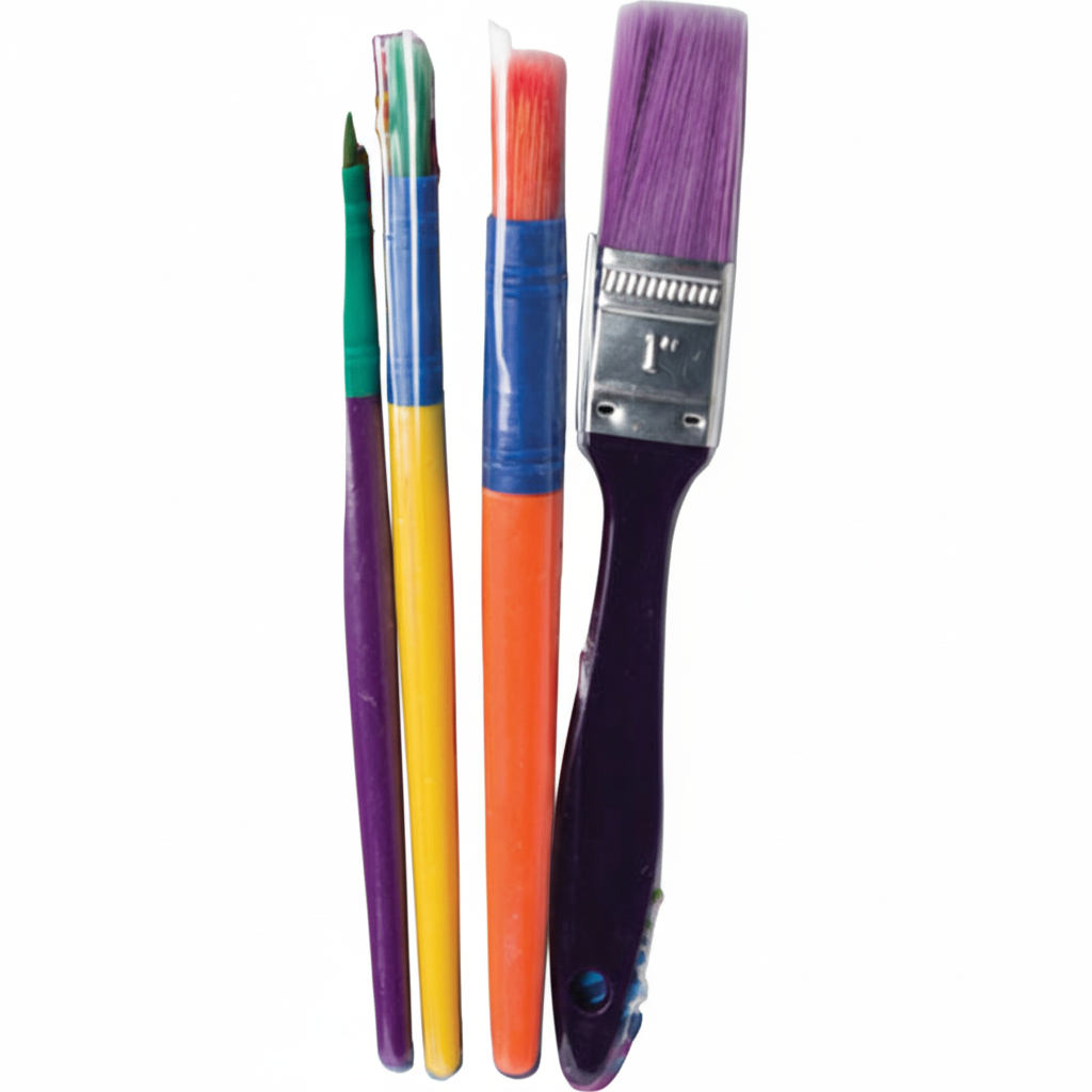 4 Piece Artist Brush Set with Large Brushes