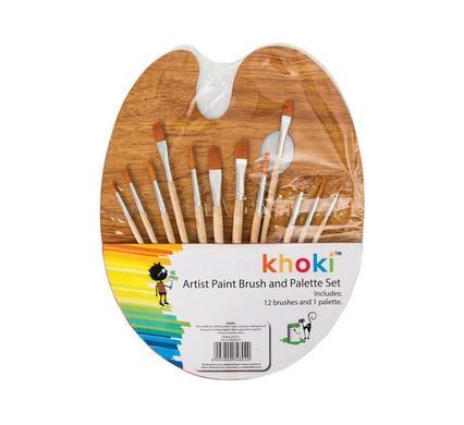 Paint Brush and Palette Set - 12 Piece Brush Set