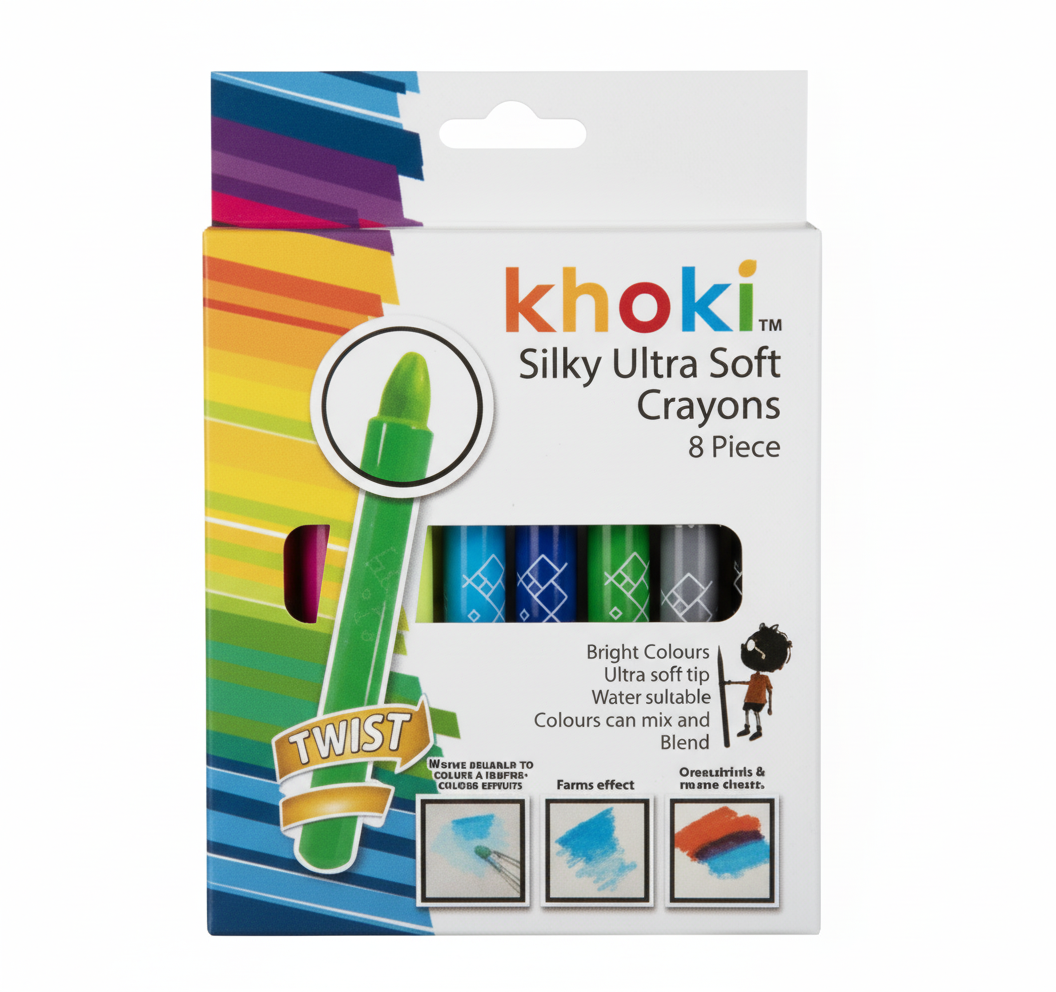 Arts and Craft Crayons with Ultra Dry Wax (8 Pieces)