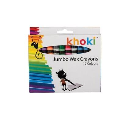 Jumbo Size Wax Crayons - 12 Colours
