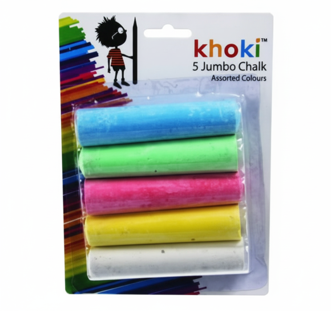 Chalks in a Card of 5 Colours (Jumbo Size)