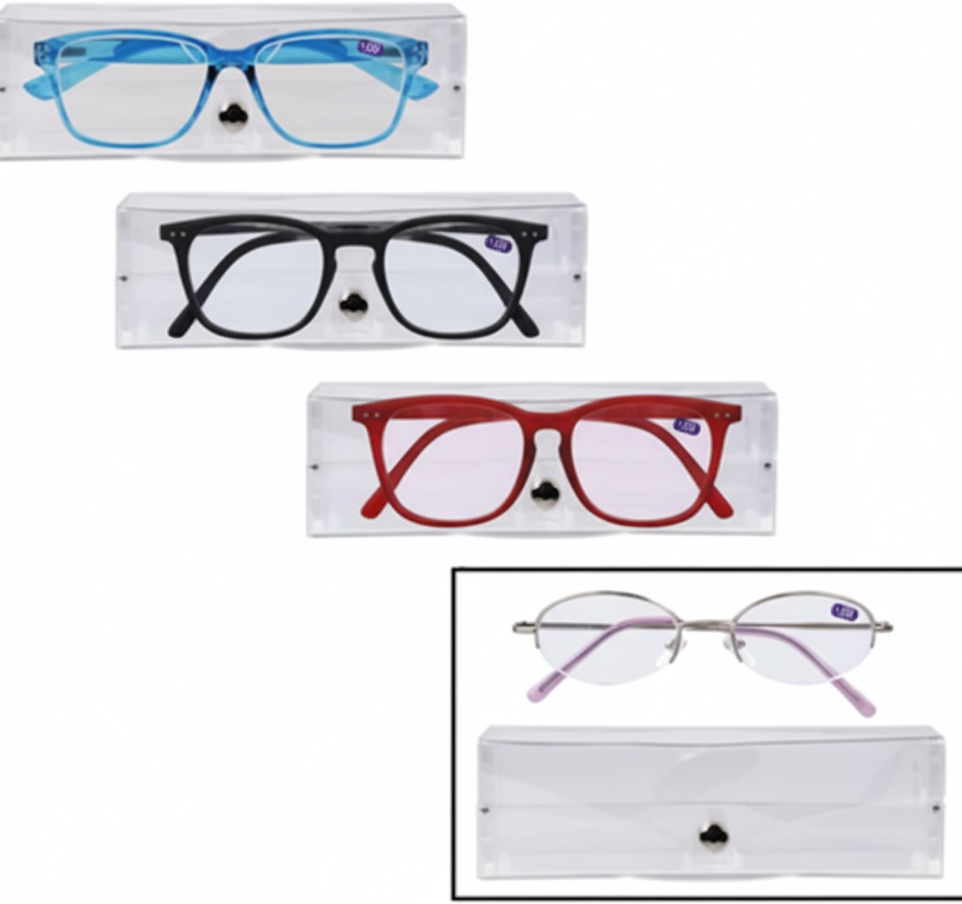 Blue Light Blocking Reading Glasses with Strength +3 in Various Colours