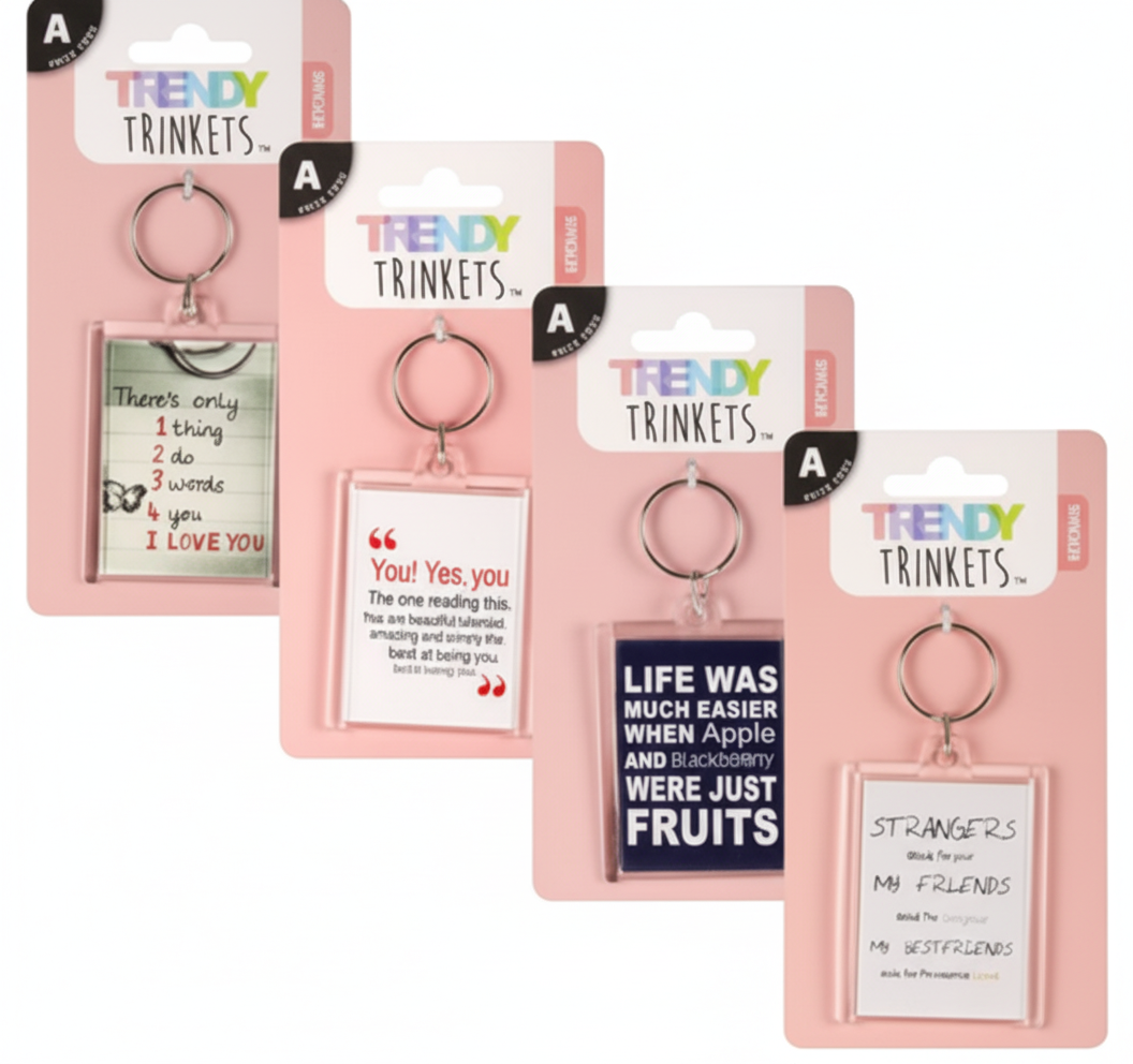 Keychain Photo Holder with Assorted Designs (6.5 x 4.5 cm)