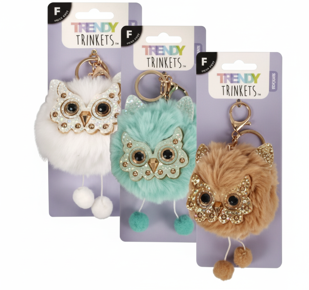 Plush Owl Keychain (12 cm) - Assorted