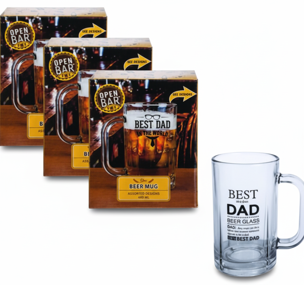 Dad's Beer Mug with Assorted Designs (400 ml)