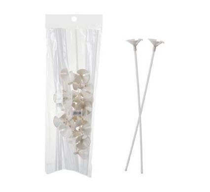 Balloon Stick and Cup - White - Bulk Pack of 24