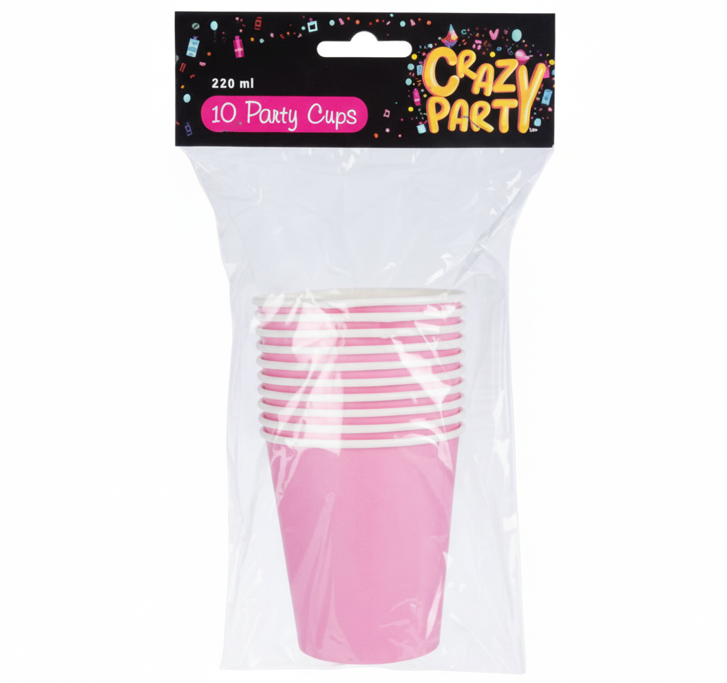 Pink Party Cups (10 Piece Set)