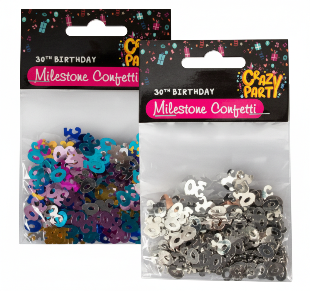 Party Confetti for Milestone Number 30 (15 g) - Various Colours