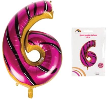 Balloon Helium Foil Donut Number 6 - 101 cm