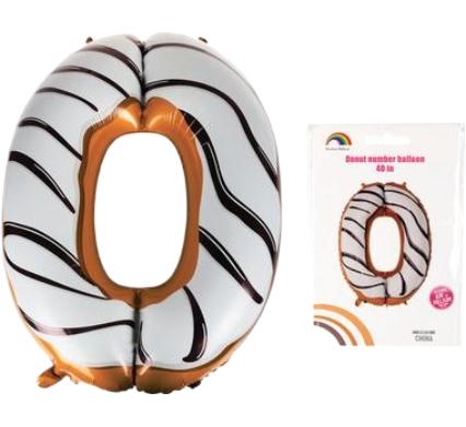 Balloon Helium Foil Donut Number 0 - 101 cm