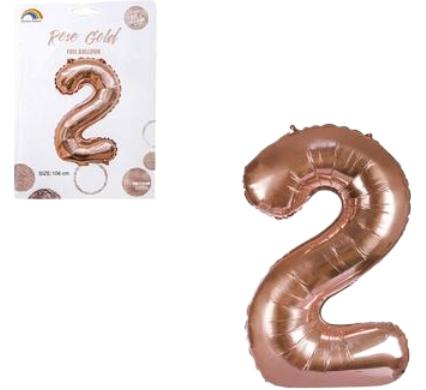 Balloon Helium Foil Rose Gold Number 2 - 102cm