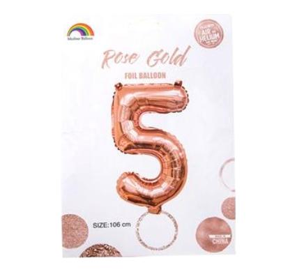 Balloon Helium Foil Rose Gold - Quantity 5 - 102cm