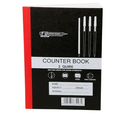 Hard Cover A4 Counter Book - Bulk Pack of 5 - 192 Pages - Feint Ruled with Margin