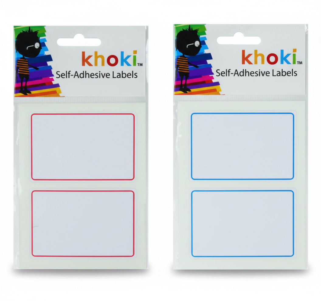 Self Adhesive Labels with Border (10 Sheets) - Various Colours