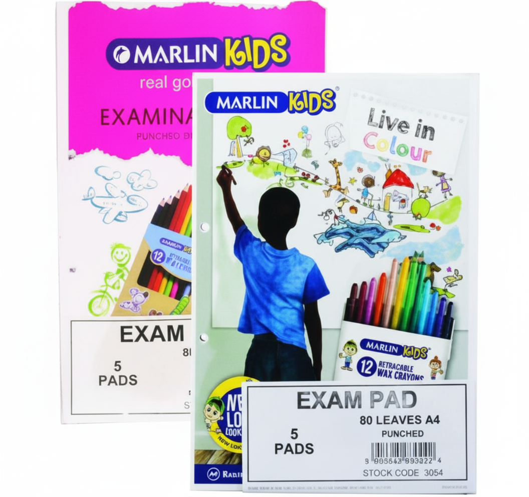 A4 Punched and Perforated Exam Pad with 80 Sheets (Bulk Pack of 5)