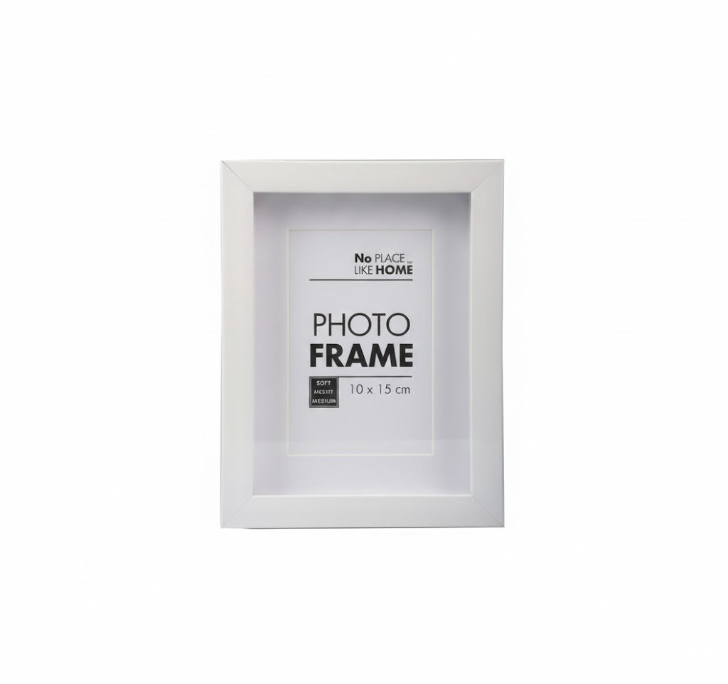 Picture Frame Plastic Shadow Box - 10 x 15 cm - White