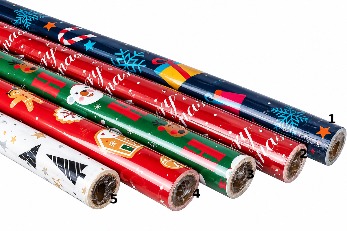 Christmas Gift Wrapping Paper (70 cm x 10 m) - Assorted