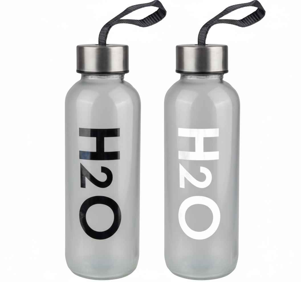 Drinking-Bottle Glass H2O 400ml - Various Colors