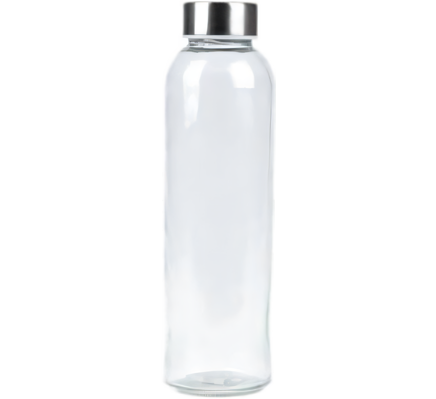 Drinking Bottle Glass Clear Screw Cap - 500 ml