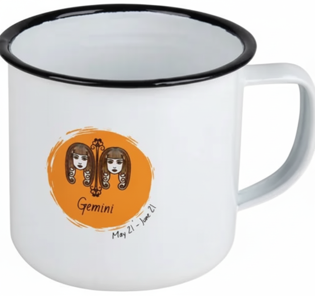 Enamel Mug with Gemini Horoscope (8 cm)