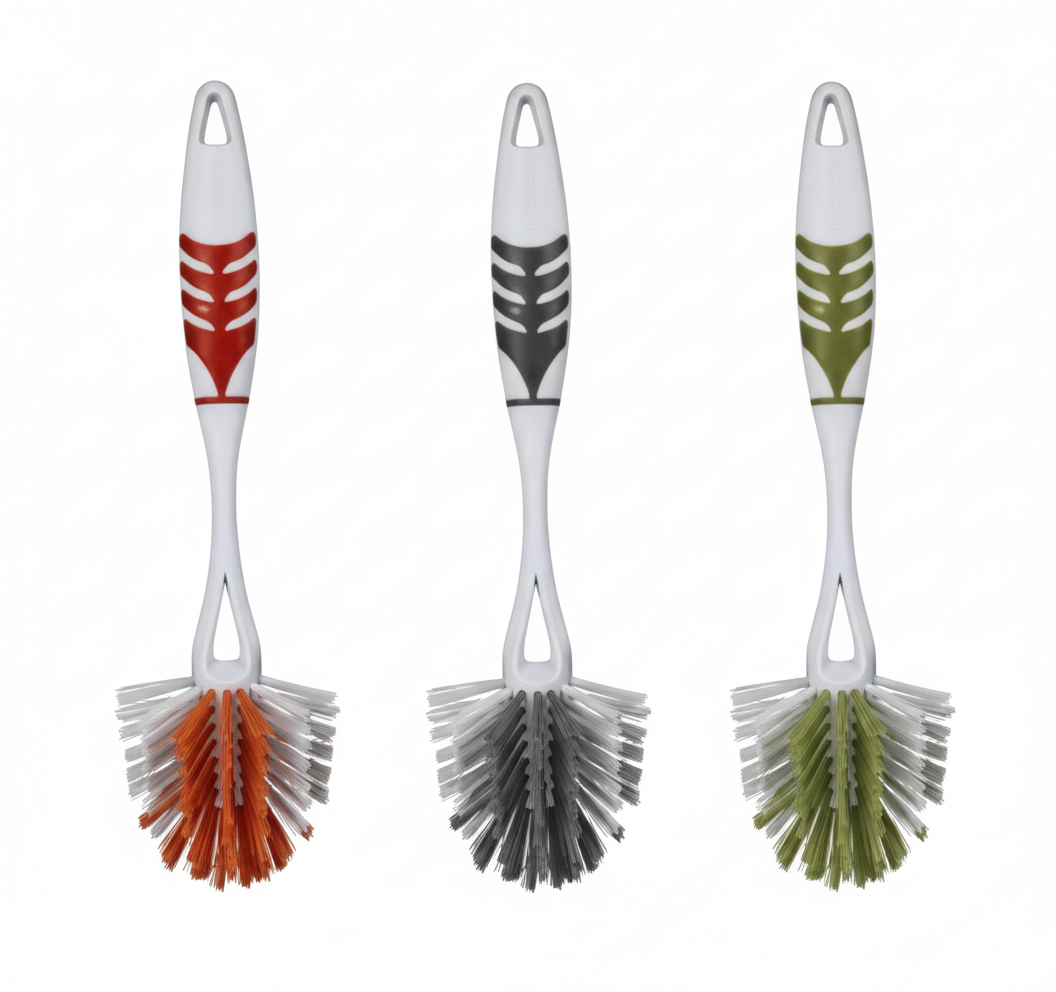 Dish Brush with Comfortable Grip Handle - 24 cm - Various Colors