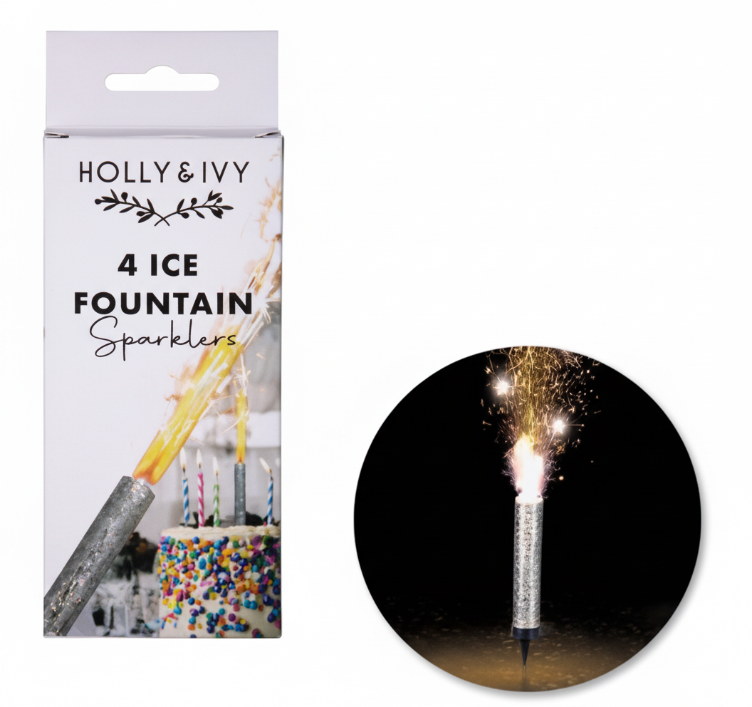Birthday Candle Ice Fountain Sparklers - Pack of 4