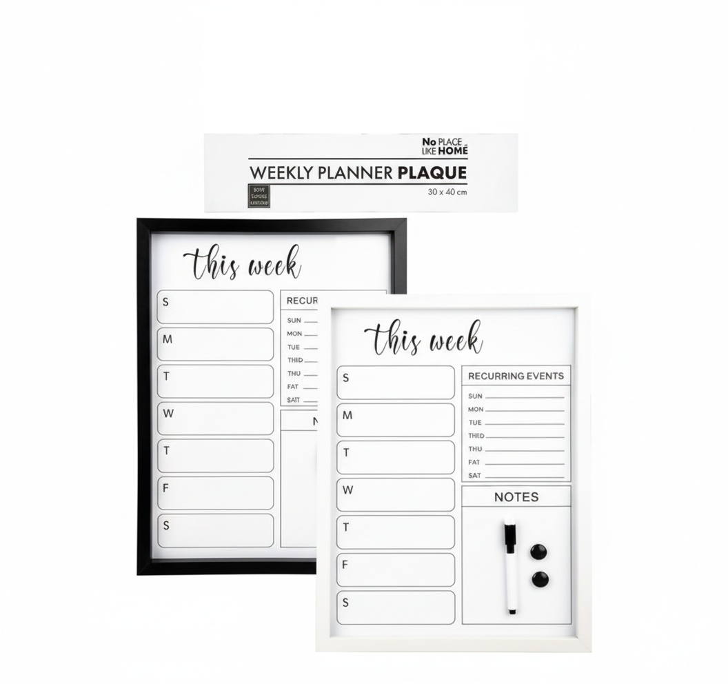 Plaque Wooden Weekly Planner 30x40cm