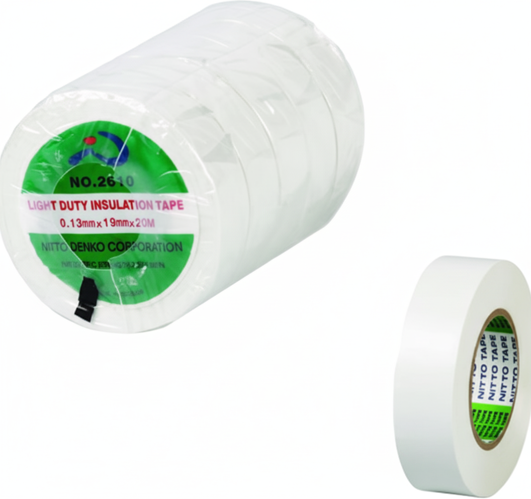 Insulation Tape Nitto White - 19mm x 20mm - 5x Rolls