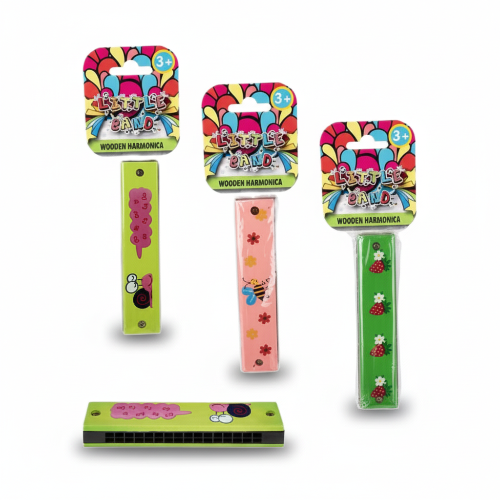 Musical Wood Harmonica with Assorted Designs