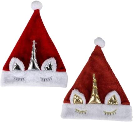 Christmas Dress Up Santa Hat Unicorn Design