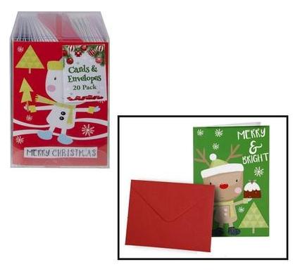 Christmas Stationery Card and Envelope Set - 20 Piece