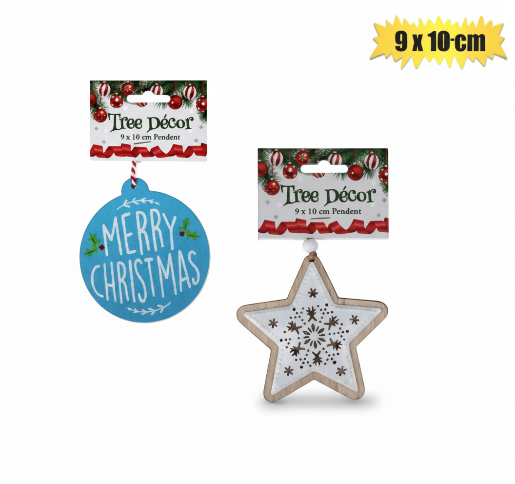 Christmas Tree Decor Pendent, Assorted (9x10 cm)