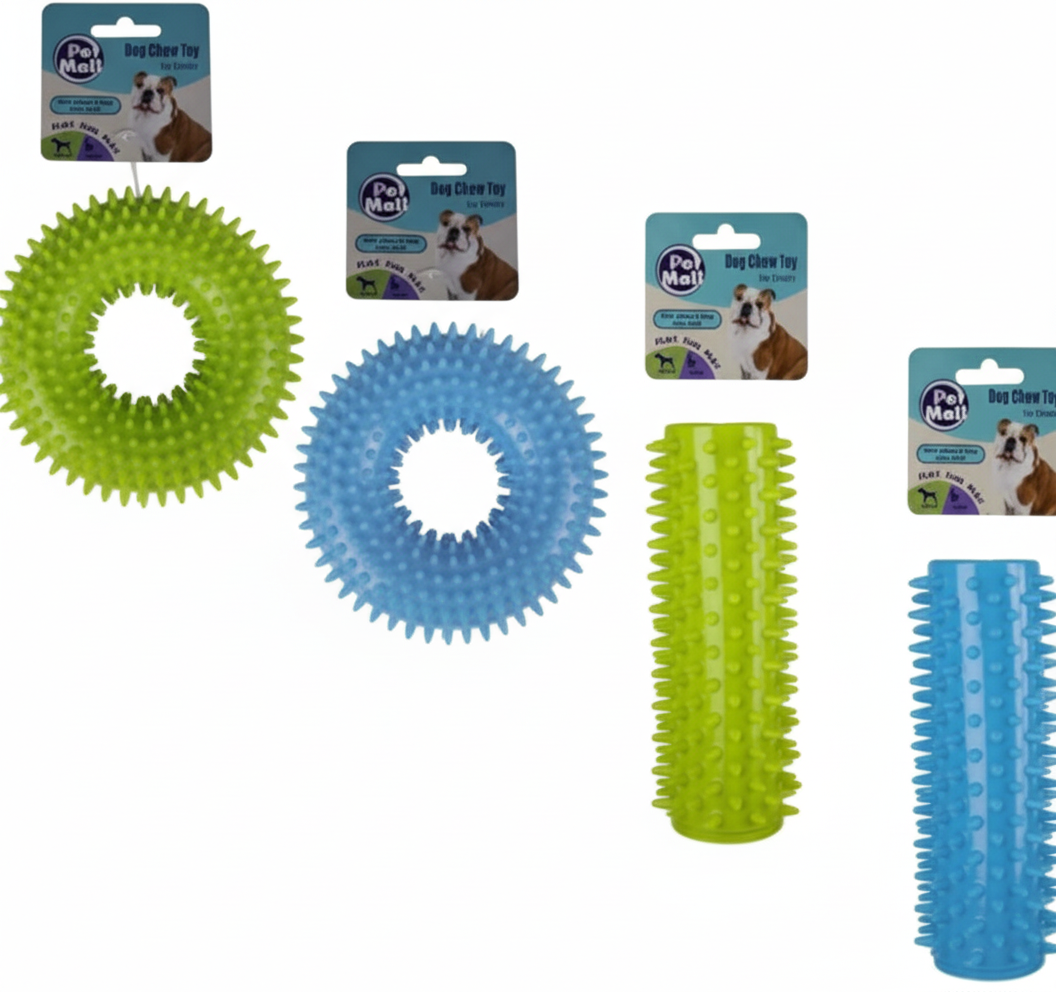 Thermoplastic Rubber Pet Dog Toy with Spiked Ring or Stick Shape