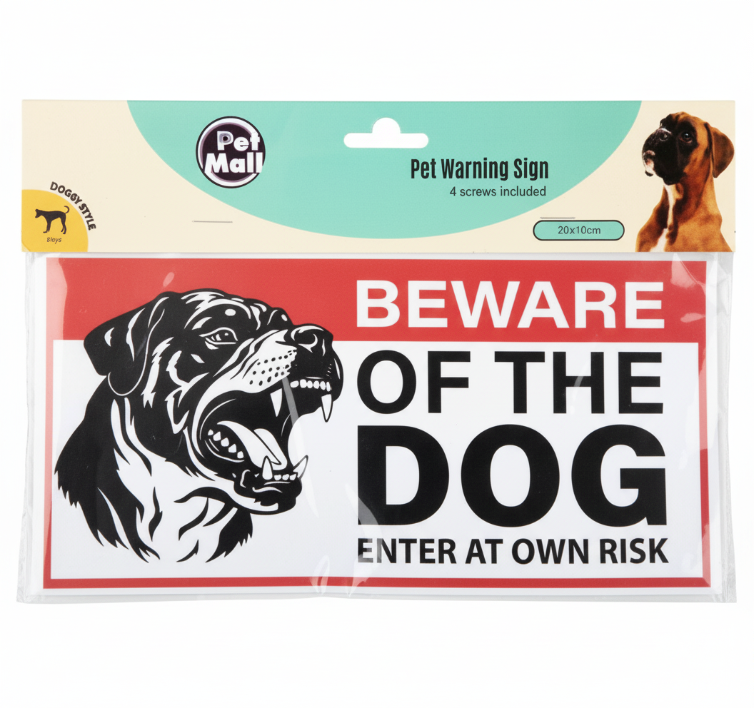 Pet Dog Warning Signs - Assorted - 25 x 12 cm