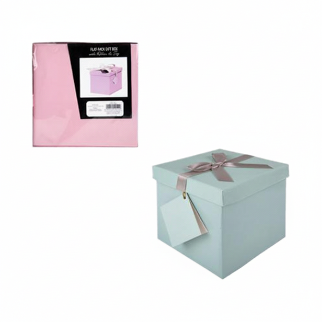 Pastel Colours Gift Box Flat Pack (22 x 22 x 22 cm) - Various