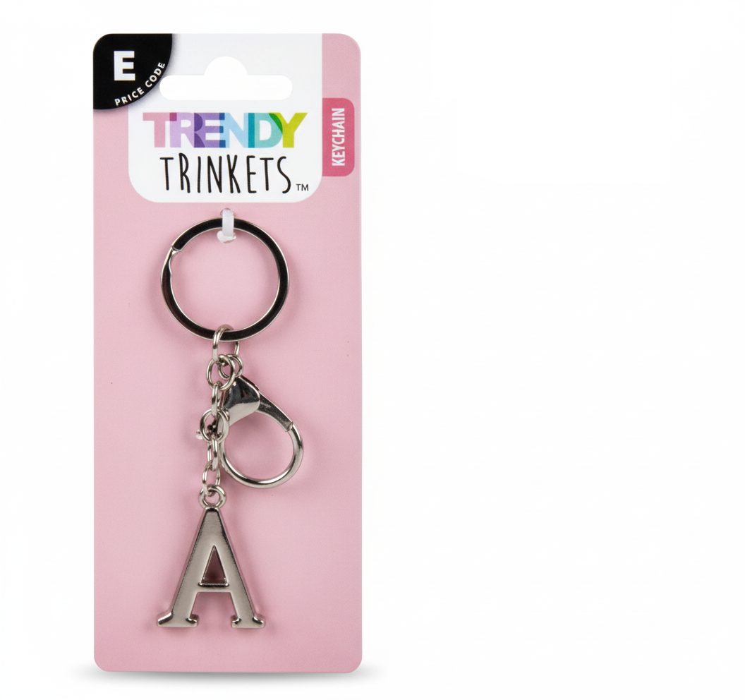 Metal Keychain with Letter A