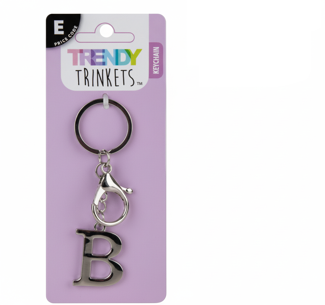 Metal Keychain with Letter B
