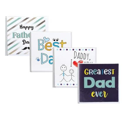 Mini Fathers Day Cards - 7 x 7 cm - Pack of 24