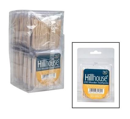 12x Packs Wooden Toothpicks 250pce per Pack