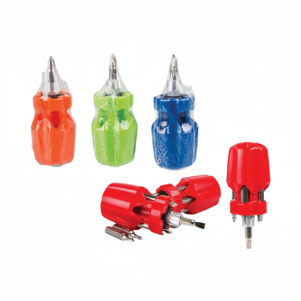 Stubby 6-in-1 Screwdriver Set - Various Colours