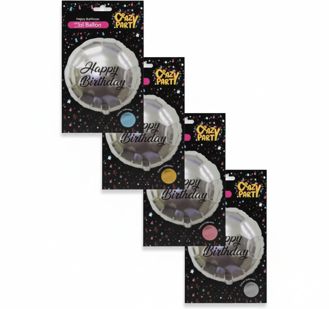 Happy Birthday Solid Foil Balloon - Various Colours