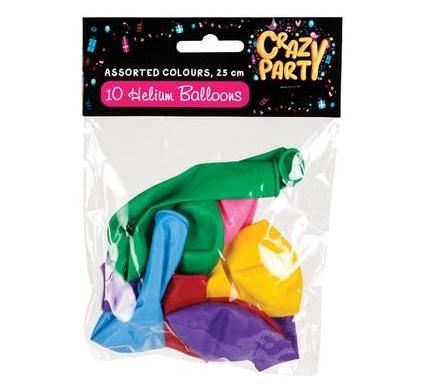 Balloons - Suitable for Helium - 10 Pieces - Mixed Colours