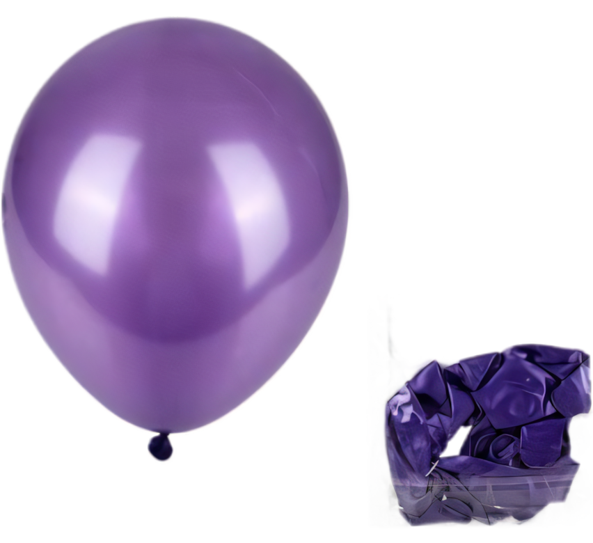 Metallic Purple Balloons Suitable for Helium (12 Pieces)