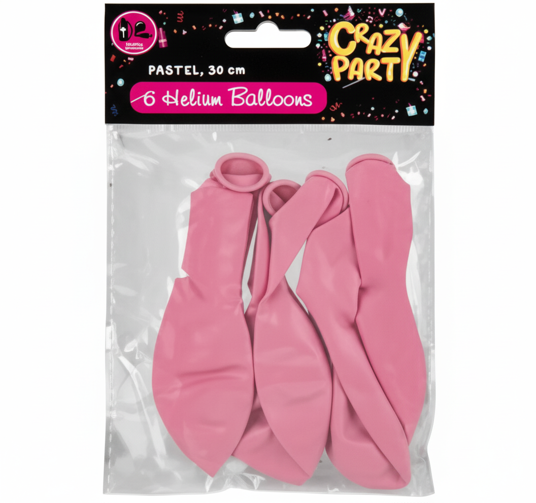 Pastel Pink Helium Balloons (6 Pieces)