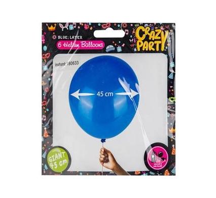 Giant Balloons 6pc Blue - 45cm