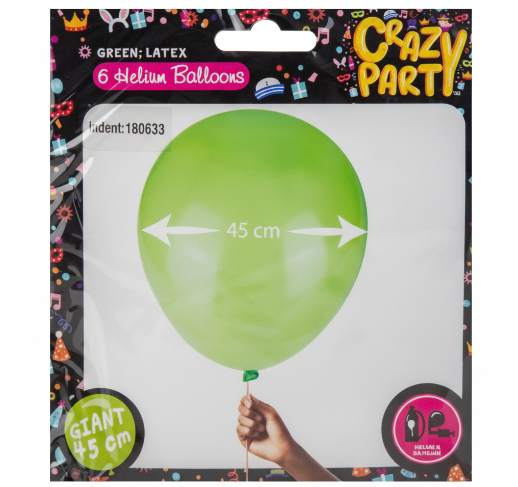 Green Giant Balloons 6pc (45 cm)