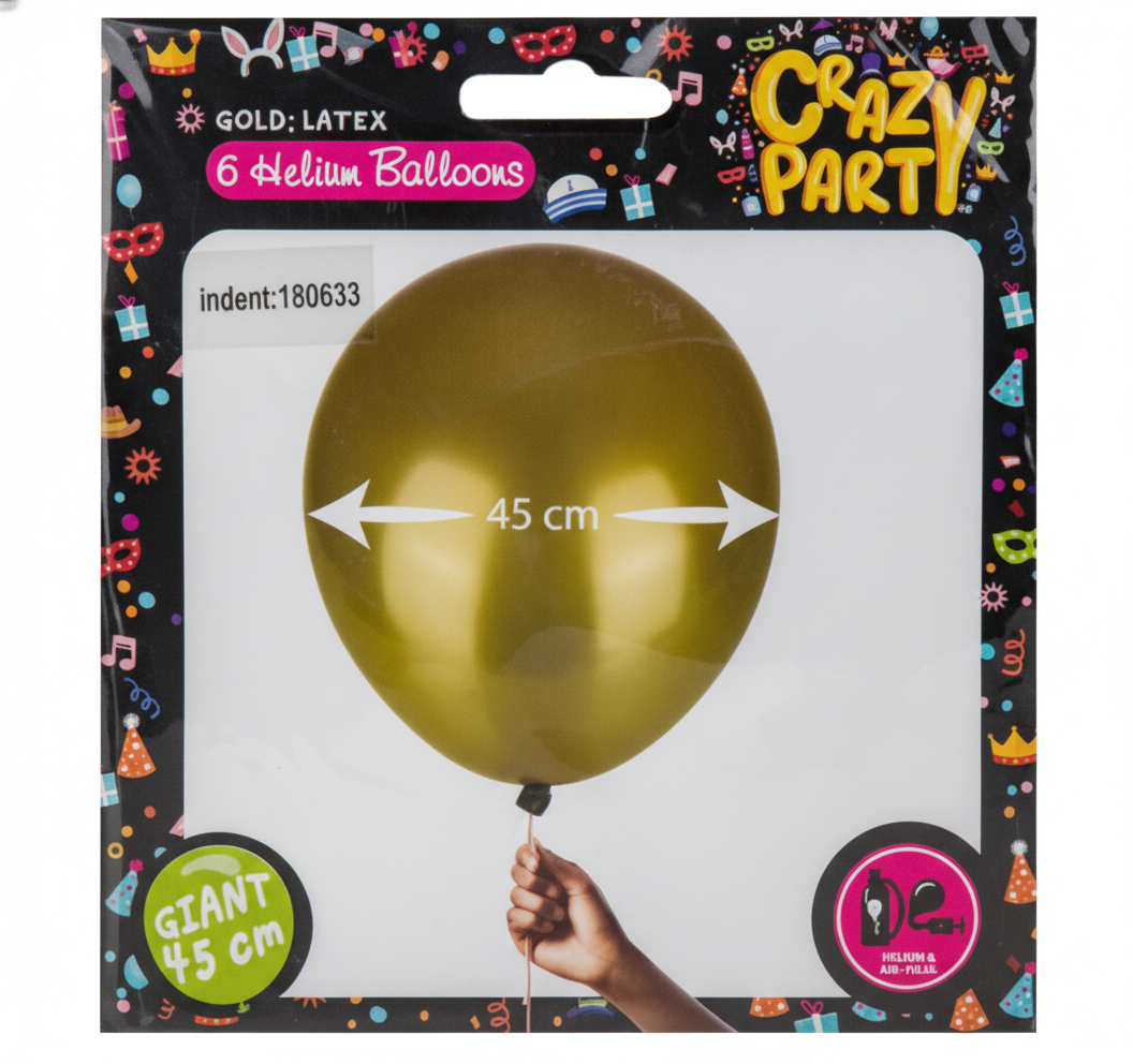 Gold Giant Balloons (6pc) - 45 cm