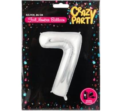 Balloon Helium Foil Silver Number 7 - 86 cm