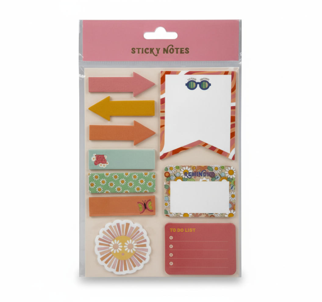 Self Stick Novelty Note Pad Set - Assorted